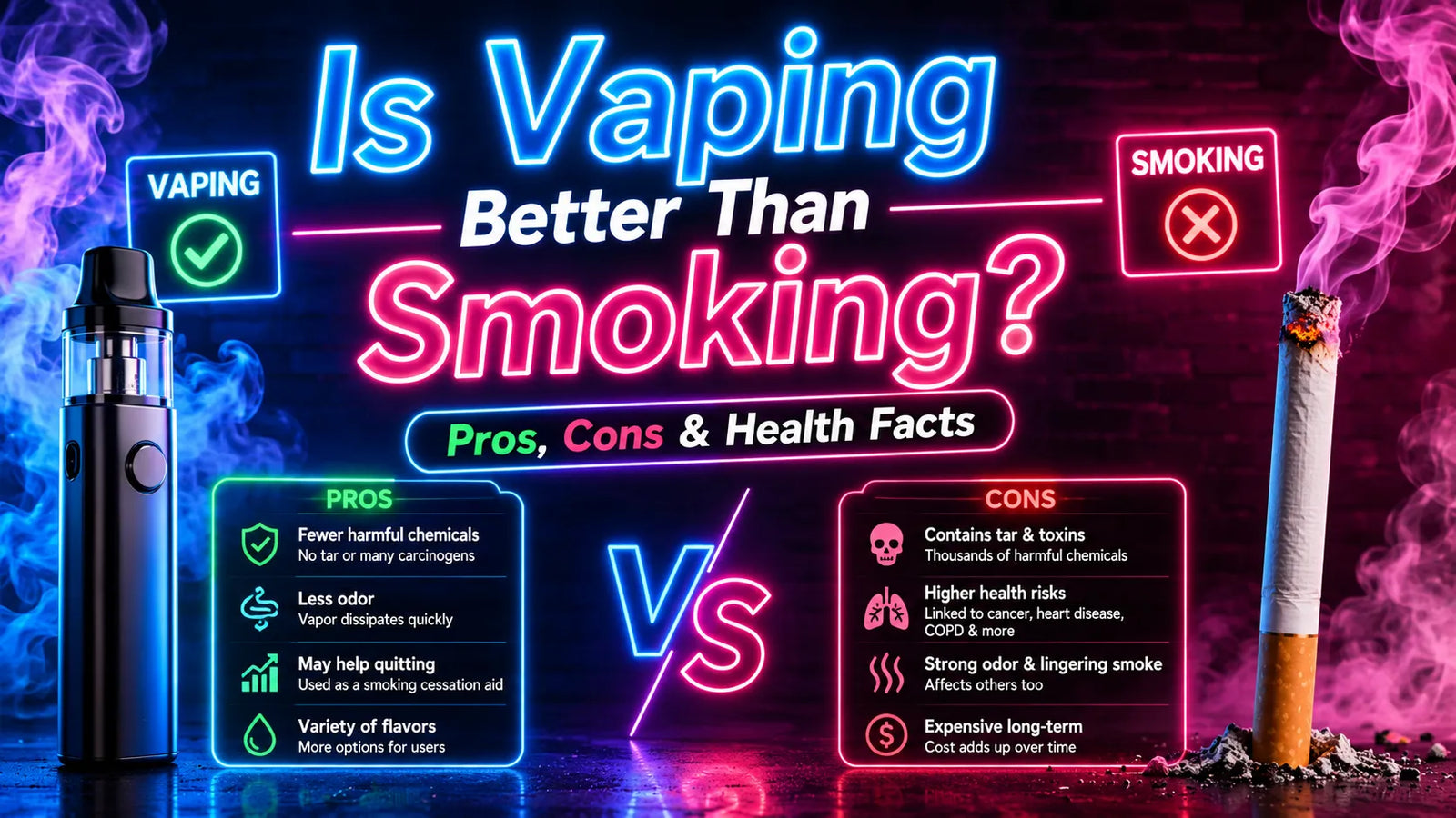 Is Vaping Better Than Smoking? Pros, Cons &amp; Health Facts