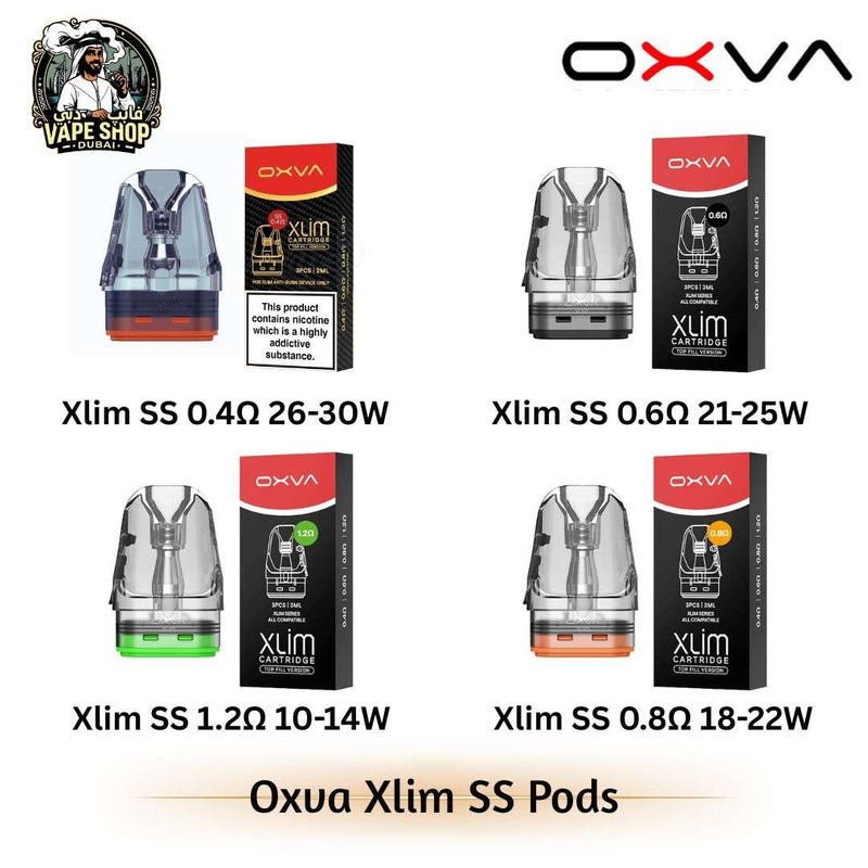 Oxva Xlim SS Cartridge 2ml 3pcs in UAE
